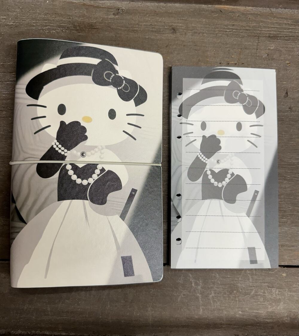 Sanrio Hello Kitty Noir A6 6 Ring Soft Binder, & Paper